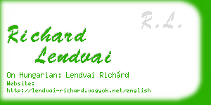 richard lendvai business card