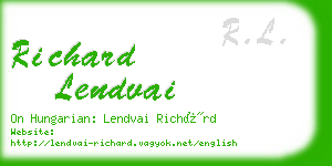 richard lendvai business card